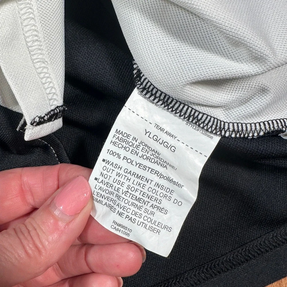 Under Armour Quarter Zip Kids Large Black White HeatGear Pullover